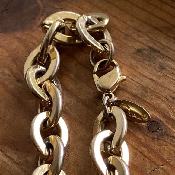 💛 Vintage Oscar De La Renta Gold Plated Cable Bracelet - Picture 2 of 5